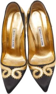 Manolo Blahnik Pre-owned Fabric heels Zwart Dames