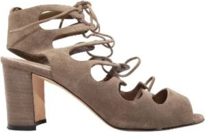 Manolo Blahnik Pre-owned Leather heels Bruin Dames