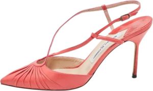Manolo Blahnik Pre-owned Leather heels Roze Dames