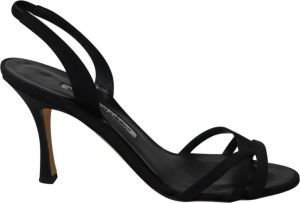 Manolo Blahnik Pre-owned Manolo blahnik callasli slingback sandalen in zwart nappa leer Zwart Dames
