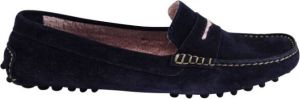 Manolo Blahnik Pre-owned Manolo Blahnik Pebble Sole Driving Loafers in Blue Suede Blauw Dames