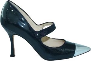 Manolo Blahnik Pre-owned Pre-owned Leather heels Blauw Dames