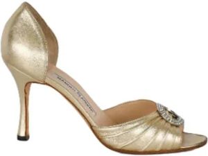 Manolo Blahnik Pre-owned Pre-owned Leather heels Geel Dames