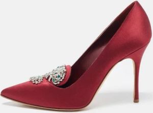 Manolo Blahnik Pre-owned Satin heels Rood Dames