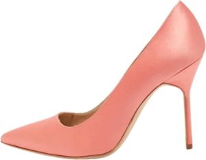Manolo Blahnik Pre-owned Satin heels Roze Dames