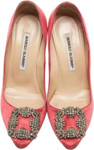 Manolo Blahnik Pre-owned Satin heels Roze Dames