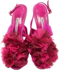 Manolo Blahnik Pre-owned Satin sandals Roze Dames