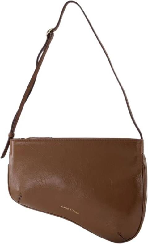 Manu Atelier Curve Bag in Brown Leather Bruin Dames
