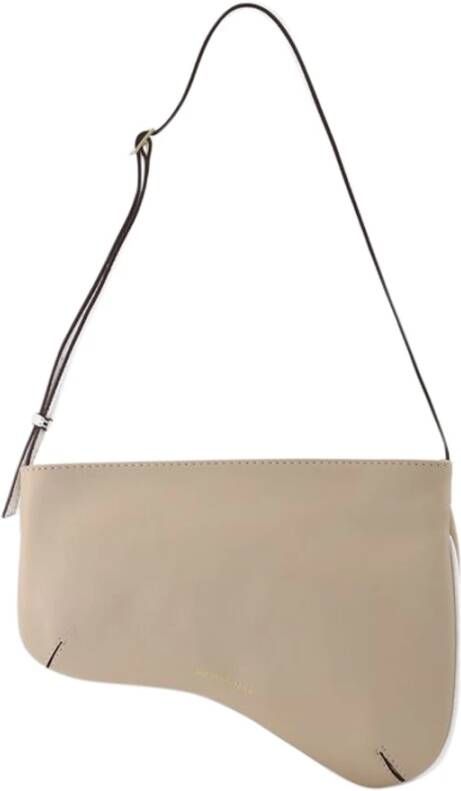 Manu Atelier Curve Bag in Ivory and White Leather Beige Dames