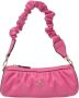 Manu Atelier Ruched Mini Cylinder Bag in Pink Leather Roze Dames - Thumbnail 1