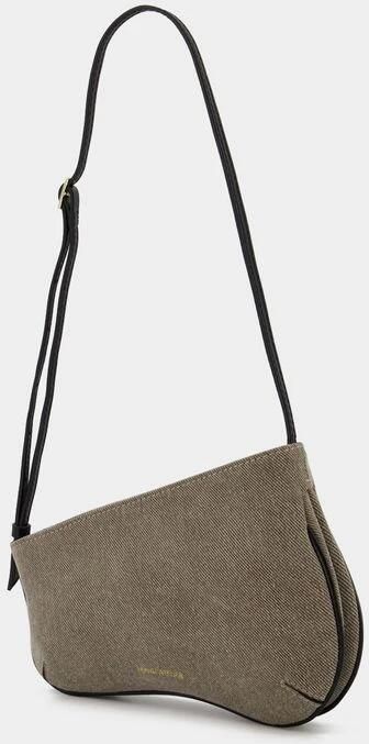 Manu Atelier Shoppers Mini Curve Hobo Bag Grey Black Denim in zwart - Foto 4