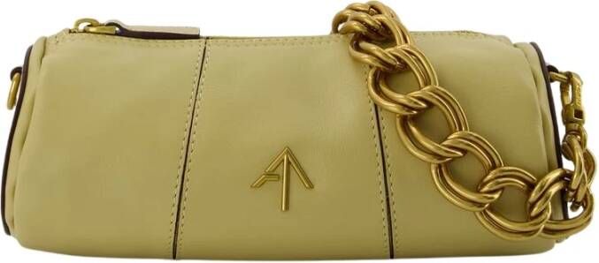 Manu Atelier Mini Cylinder XX Bag in Yellow Leather Geel Dames