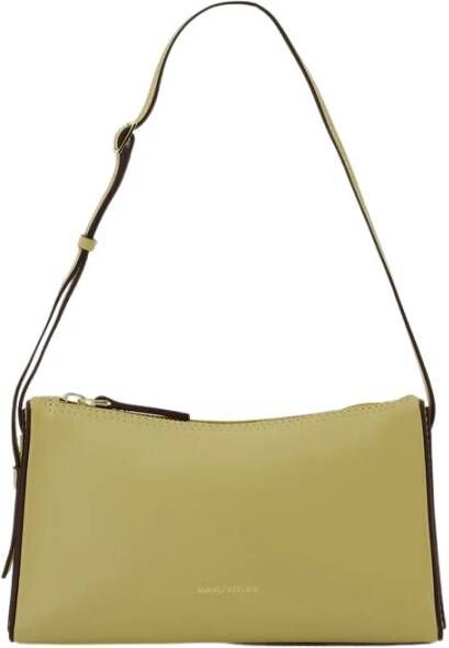 Manu Atelier Prism Bag Mini in Yellow Leather Geel Dames
