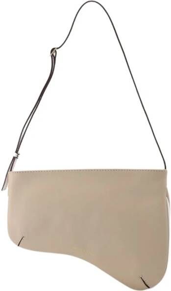 Manu Atelier Curve -tas in ivoor en wit leer Beige Dames