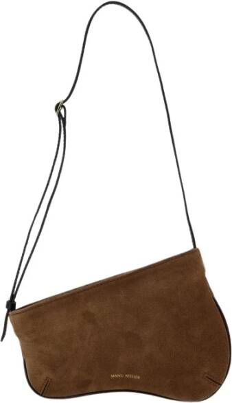 Manu Atelier Curve Mini Bag in Multicolour Leather Bruin Dames