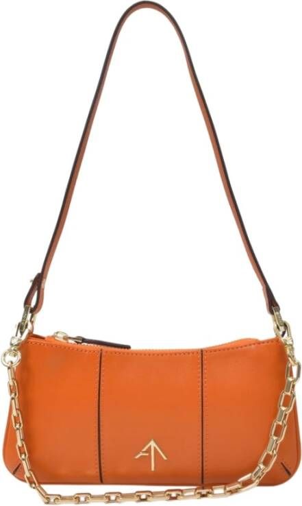 Manu Atelier Mini Pita Bag in Orange Leather Oranje Dames