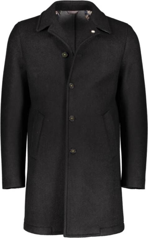 Manuel Ritz Single-Breasted Coats Zwart Heren