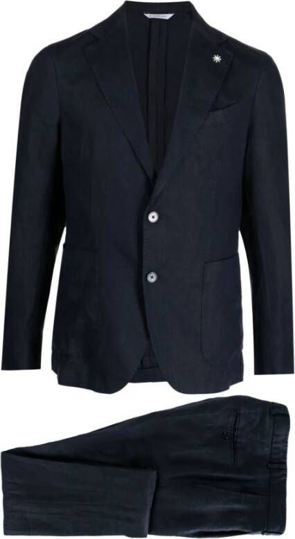Manuel Ritz Single Breasted Suits Blauw Heren