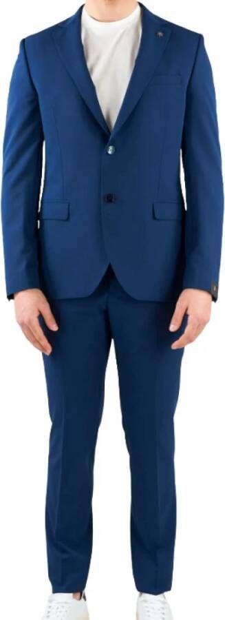 Manuel Ritz Single Breasted Suits Blauw Heren