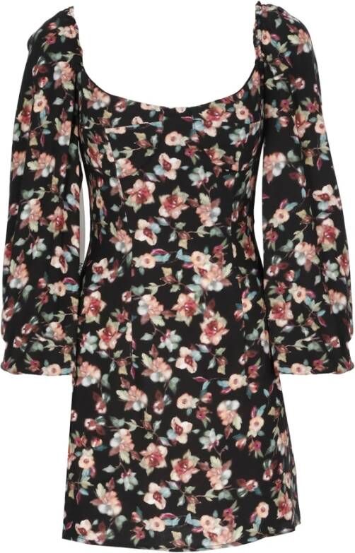 Mar De Margaritas Feminine Zwarte Bloemenjurk Black Dames