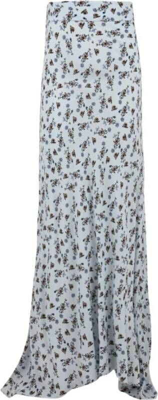 Mar De Margaritas Grafische Print Lange Wijdvallende Rok Blue Dames
