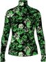 Marc Cain Turtleneck Shirt met Bloemendesign Green Dames - Thumbnail 2