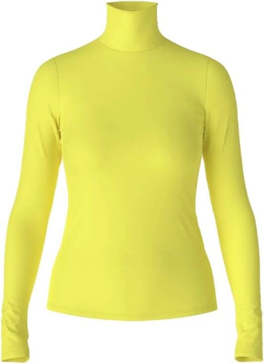 Marc Cain Comfortabele Gebreide Turtleneck Shirt Yellow Dames