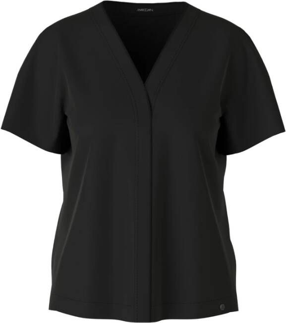 Marc Cain Vloeiende blouse gemaakt van stretchmateriaal Black Dames