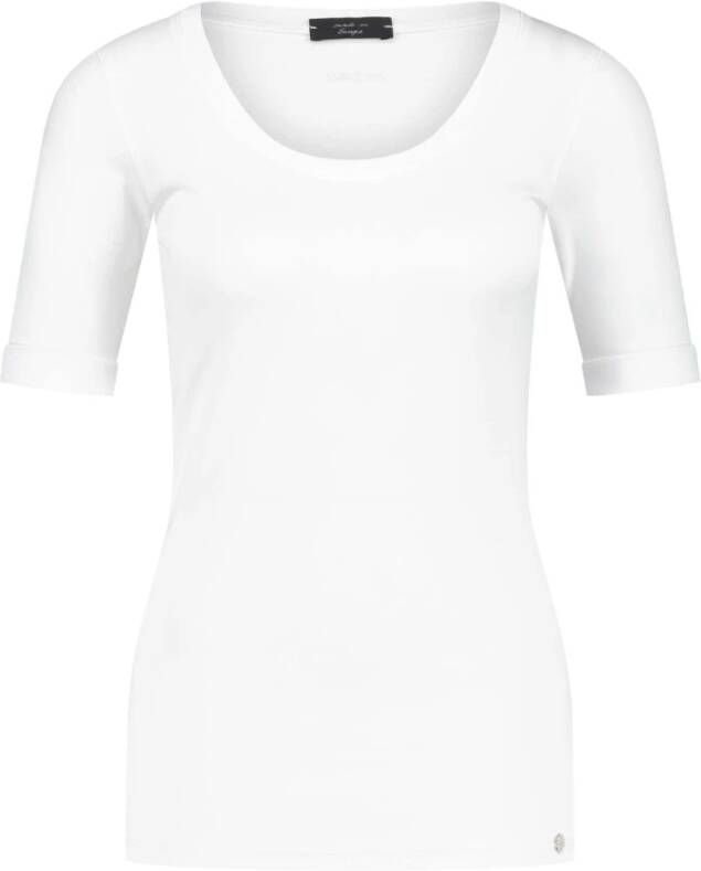 Marc Cain Elastisch Katoenen Jersey Shirt White Dames