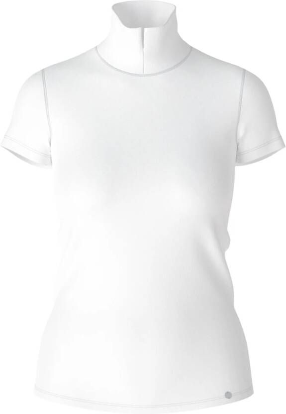 Marc Cain Elegant T-Shirt met split Mock-Neck Elegant T-shirt met split Mock-Neck White Black Dames