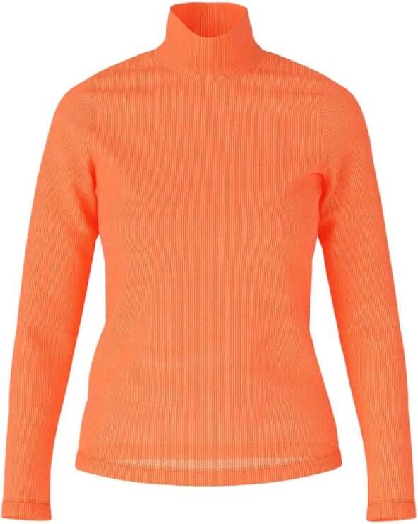 Marc Cain Elegante Gebreide Turtleneck T-shirt Orange Dames