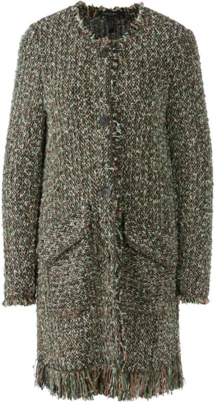 Marc Cain Kleurrijke Alpaca Gebreide Vest met Kwastjes Black Dames