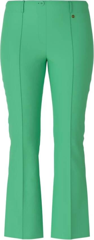 Marc Cain Wijde broek met elastische tailleband Green Dames