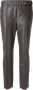 Marc Cain Leren broek met rechte pijpen Zwart Dames - Thumbnail 1