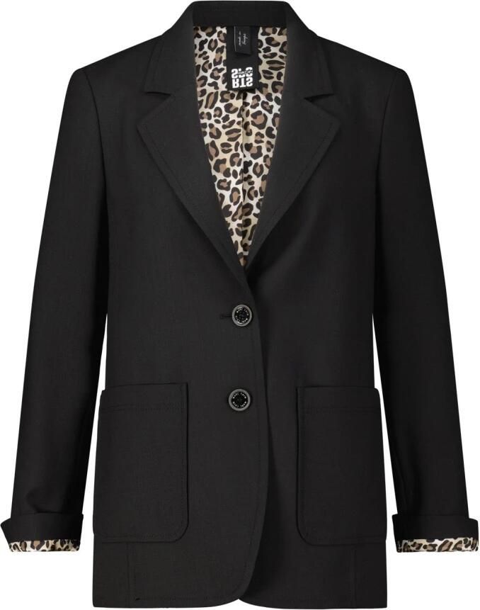 Marc Cain Animal-Print Blazer Stijlvol Trendy Design Black Dames