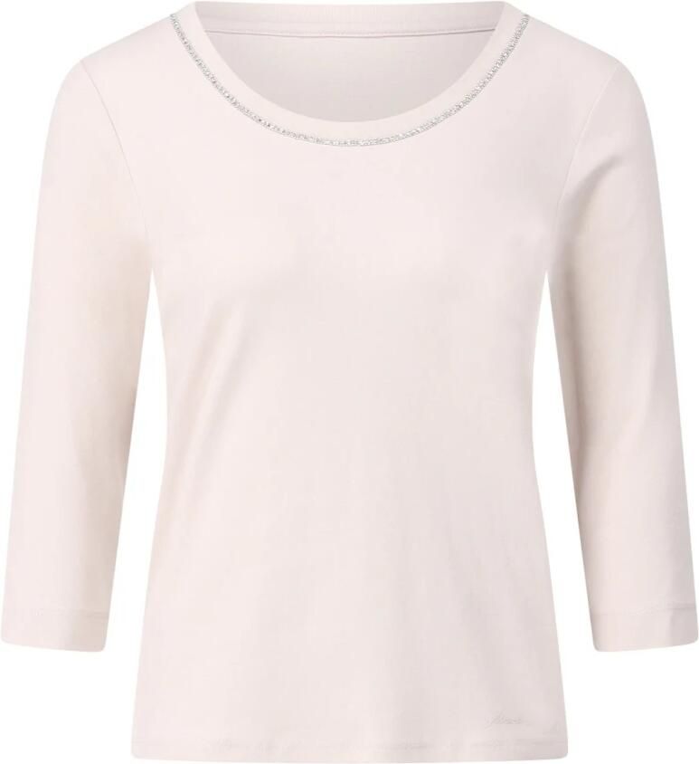 Marc Cain Elegant shirt met strass Beige Dames