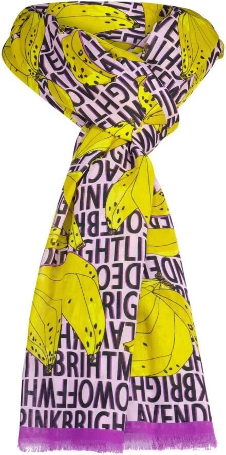 Marc Cain Gedrukte katoenen sjaal met rafelrand Multicolor Dames