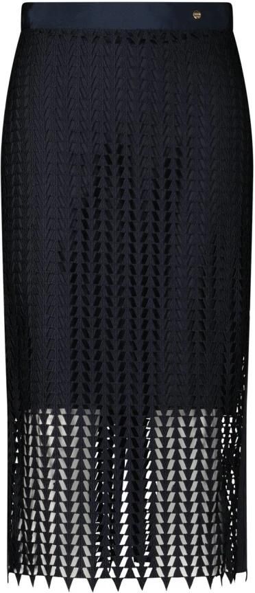 Marc Cain Midi Potloodrok met Mesh Design Blue Dames