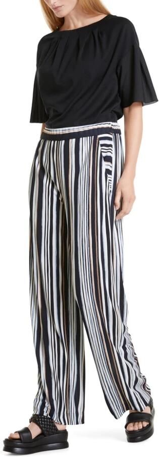Marc Cain Gestreepte Middernacht Blauwe Wijde Broek Meerkleurig Dames - Foto 4