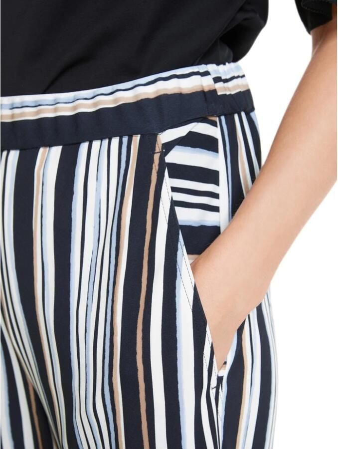 Marc Cain Gestreepte Middernacht Blauwe Wijde Broek Meerkleurig Dames