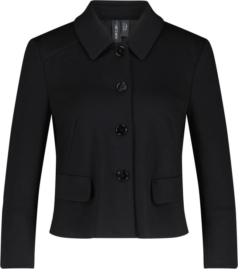Marc Cain Getailleerde Crop Stijl Blazer Black Dames