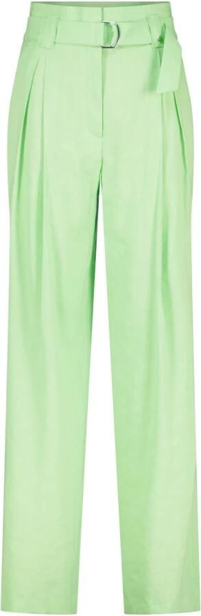 Marc Cain Wijde hoge taille linnen broek Green Dames