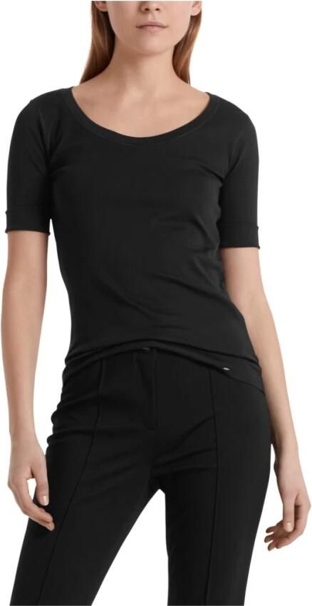 Marc Cain Hoogwaardig Basic-Shirt Midnight Black 900 Black Dames - Foto 5