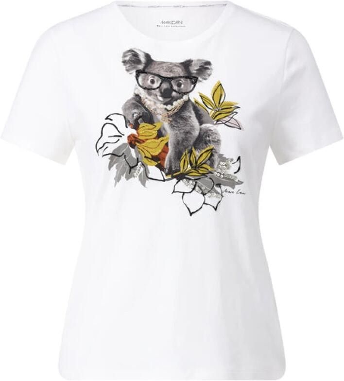 Marc Cain Koala Beer 3D Applicatie T-Shirt White Dames