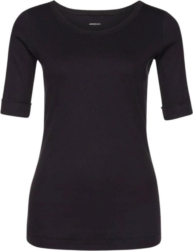 Marc Cain Middernachtblauw Geribbeld T-shirt met Getinte Overlock-naden Blue Dames - Foto 6