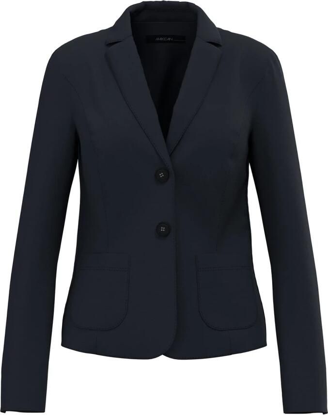 Marc Cain Stretchjersey Blazer met Mouwsplitten Blue Dames