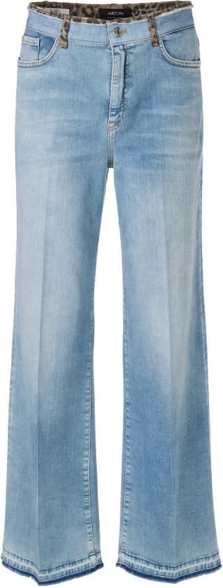 Marc Cain Wide-Leg Jeans met dierenprintdetails Blue Dames
