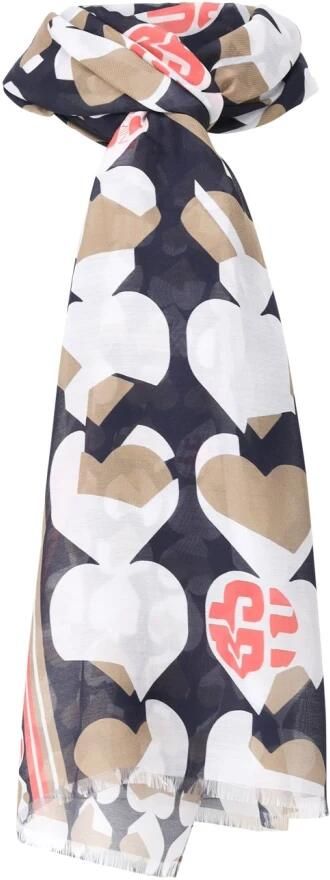 Marc Cain Zijden Hart Patroon Lichtgewicht Sjaal Multicolor Dames