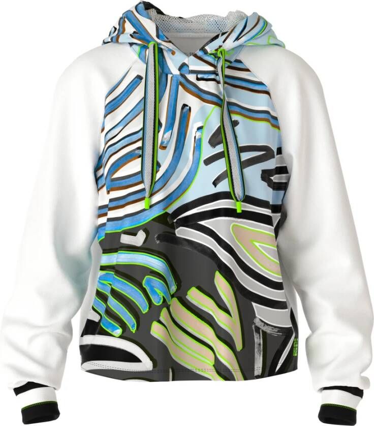 Marc Cain Sweatshirt capuchon en lange raglanmouwen Van wit