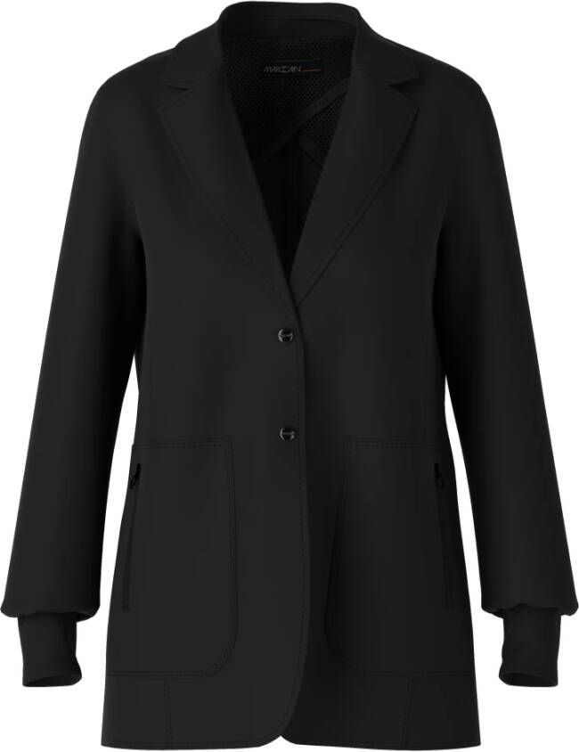 Marc Cain Sporty Chic Single-Breasted Coat Zwart Dames